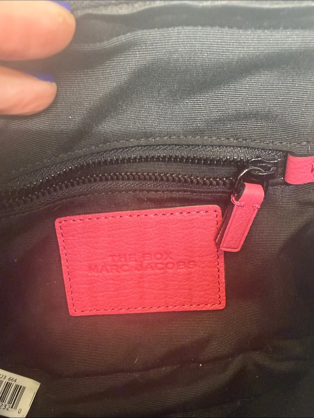 Authentic Marc Jacobs dipped Lunch Box bag black pink Crossbody purse